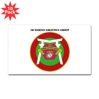3MLG - M01 - 01 - 3rd Marine Logistics Group with Text - Sticker (Rectangle 10 pk)